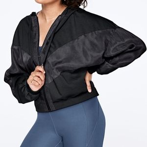 Victoria's Secret Pink Sport Workout Oversized Zip Up Cropped Hoodie